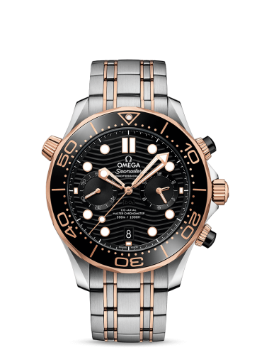 Omega Seamaster Diver 300M Master Co-Axial 44 Chronograph Stainless Steel / Sedna Gold / Black / Bracelet